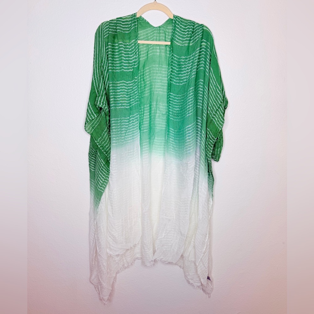 Swim Coverup Kimono Ombré Green/White One Size Fits All $65